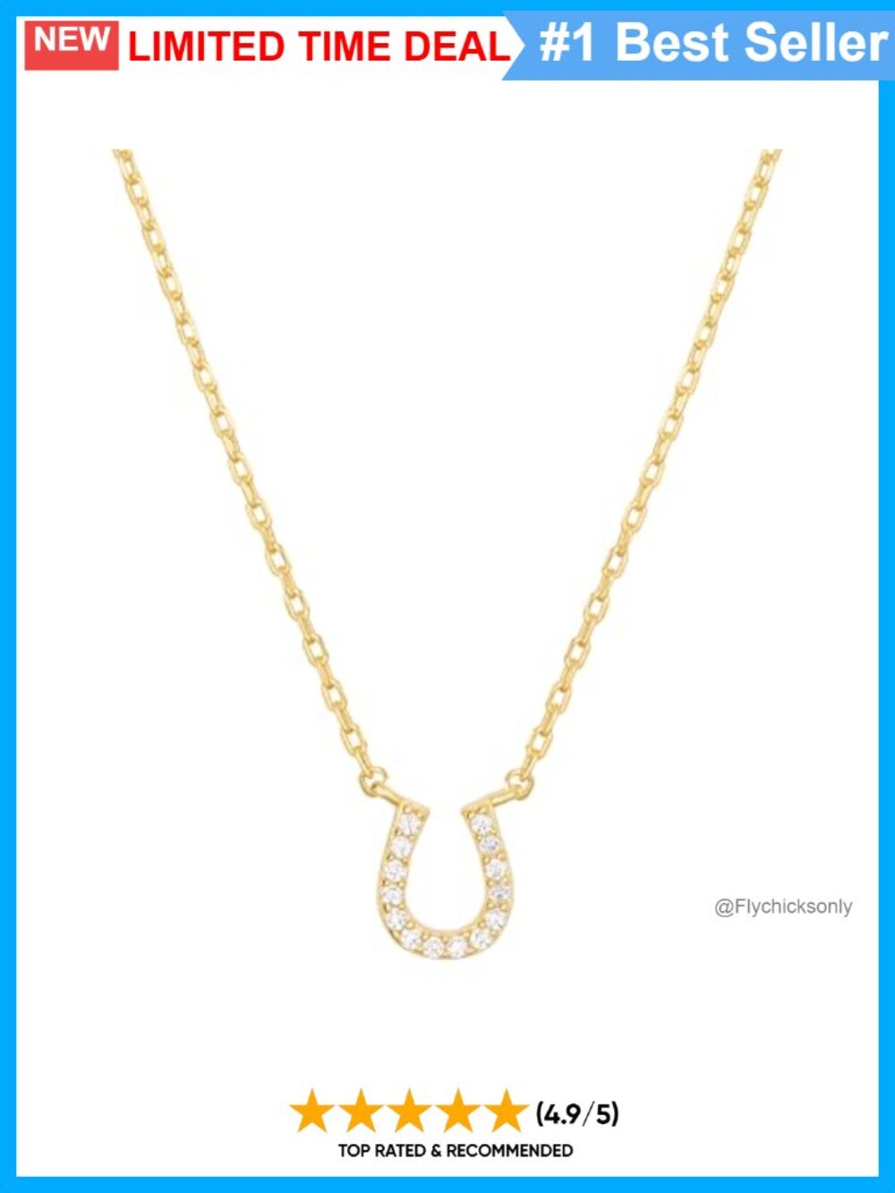 14K Gold Over Silver Cactus Horseshoe Pendant Necklace Cubic Zirconia